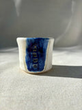 Sake Cup - Matt White & Ultramarine
