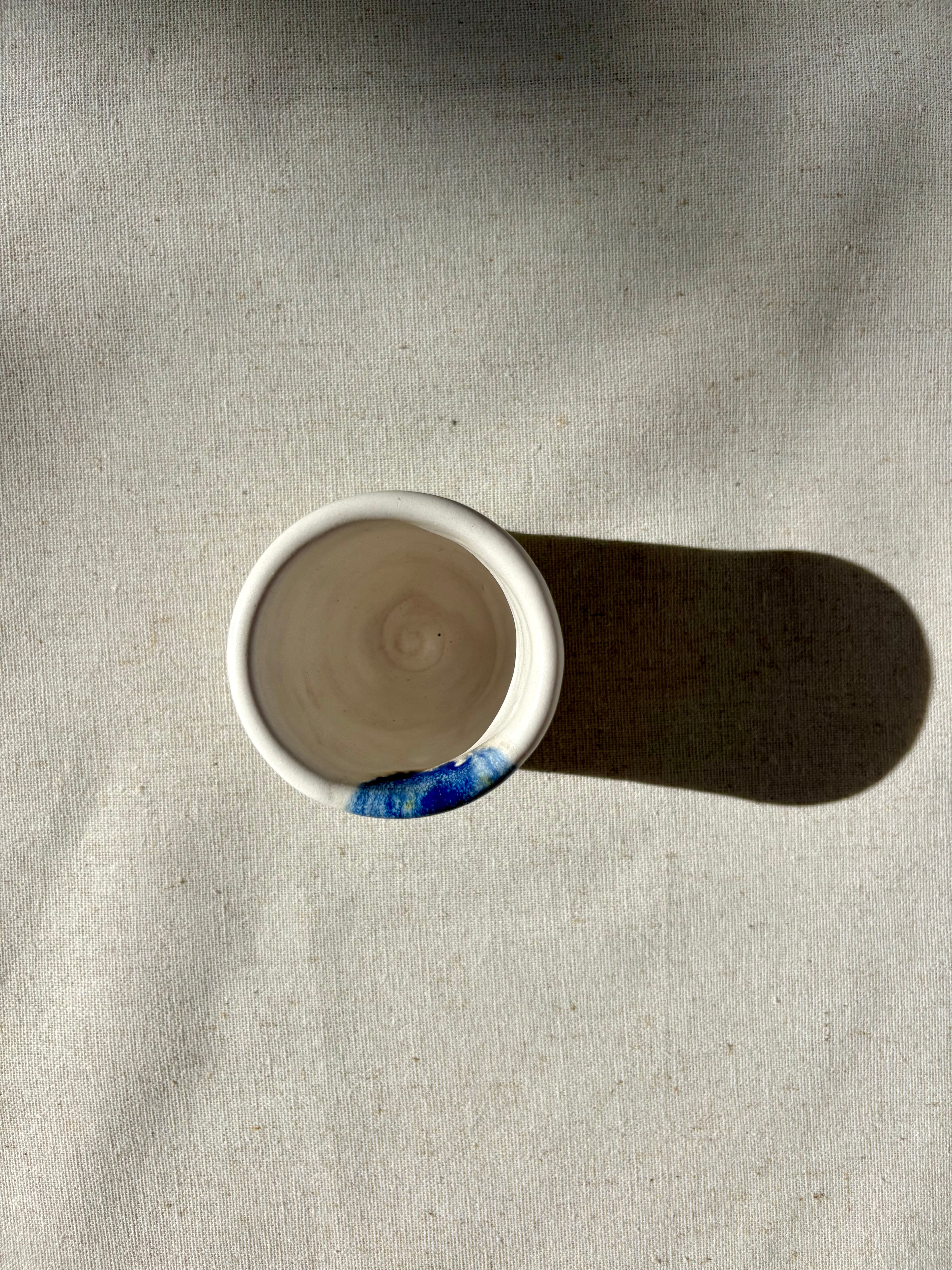 Sake Cup - Matt White & Ultramarine