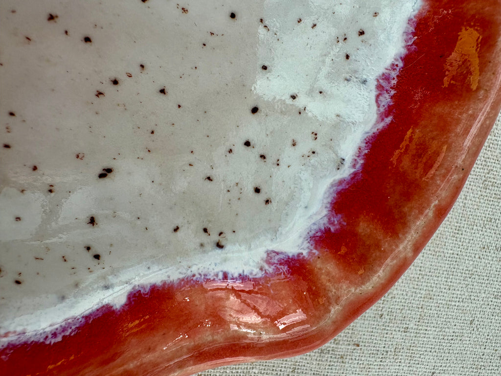 Large Serving Platter - Dusky Coral & Speckle White