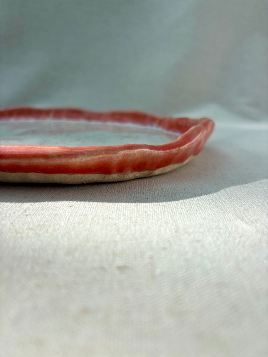 Large Serving Platter - Dusky Coral & Speckle White