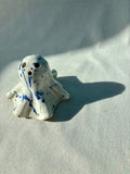 Tiny Ghost Candle Lantern - Barnaby in Blue Flecks