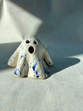 Tiny Ghost Candle Lantern - Mini Barnaby in Blue Flecks