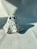 Tiny Ghost Candle Lantern - Mini Bertie in Blue Flecks
